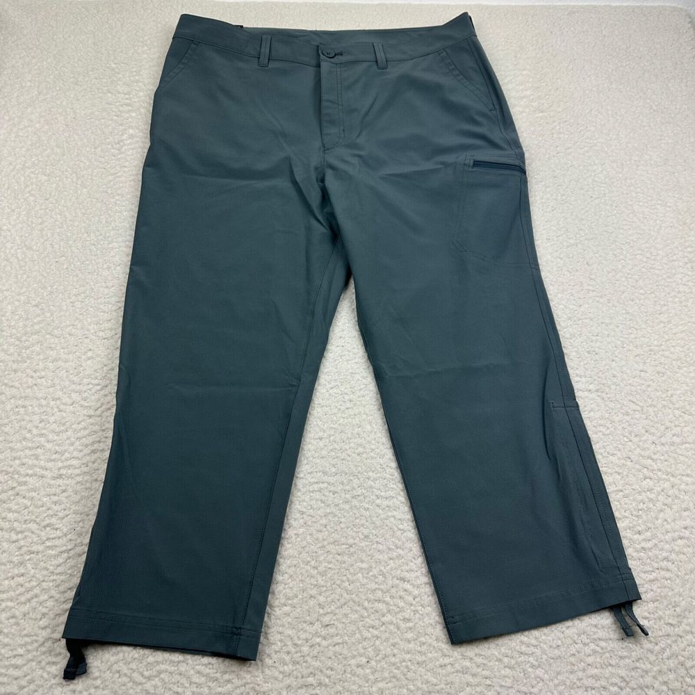 NWT Eddie Bauer Ripstop Crop Pants Women's 14 Gray Hiking Outdoor Polyester NEW